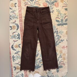 Patch pocket wide-leg jean